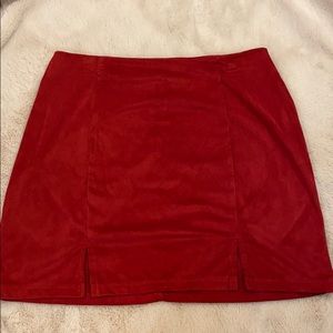 Red suede mini skirt ❗️